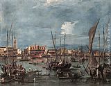 Bacino Paintings - The Molo and the Riva degli Schiavoni from the Bacino di San Marco by Francesco Guardi